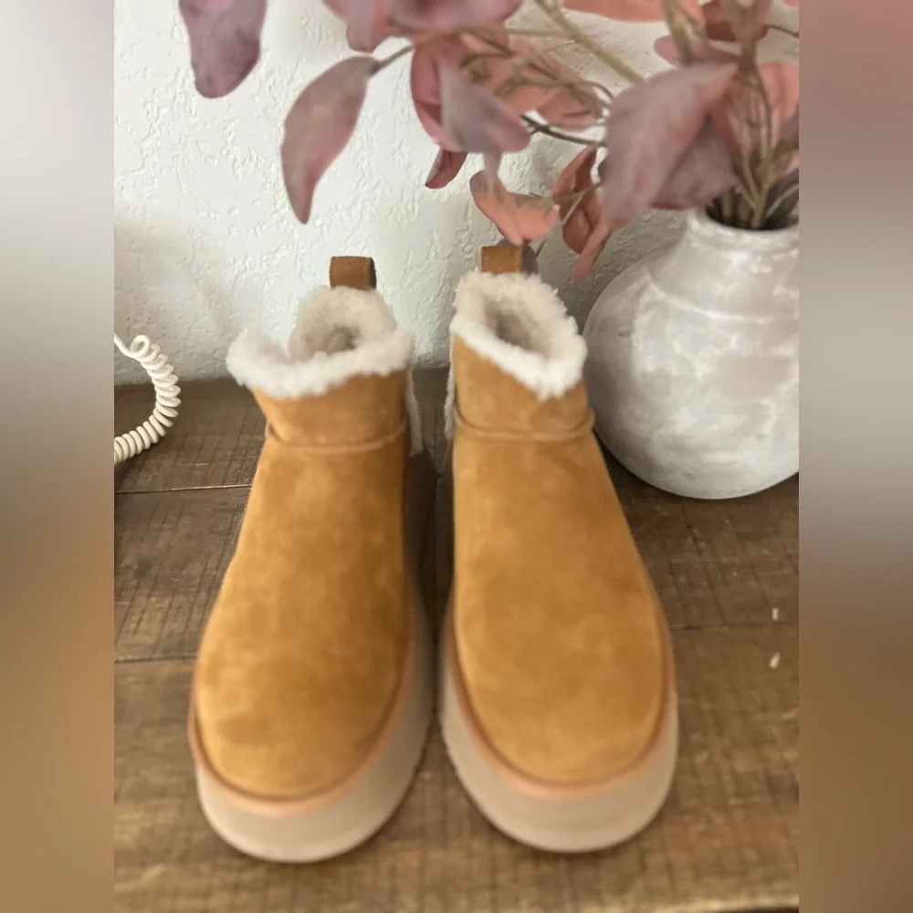 KOOLABURRA By UGG Koola Ultra Mini Platform Boots Womens Size 9 Chestnut Brown
